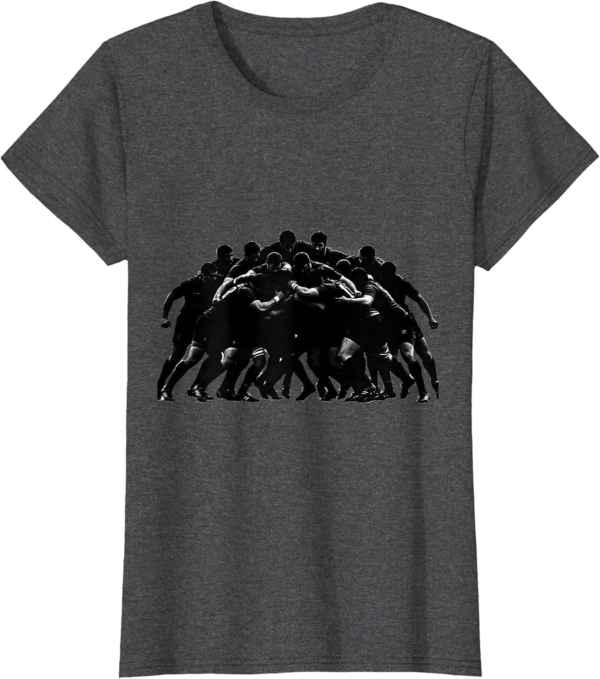 Women's Rugby Forwards Pack Clash Graphic Design T-Shirt - Dark Heather Grey