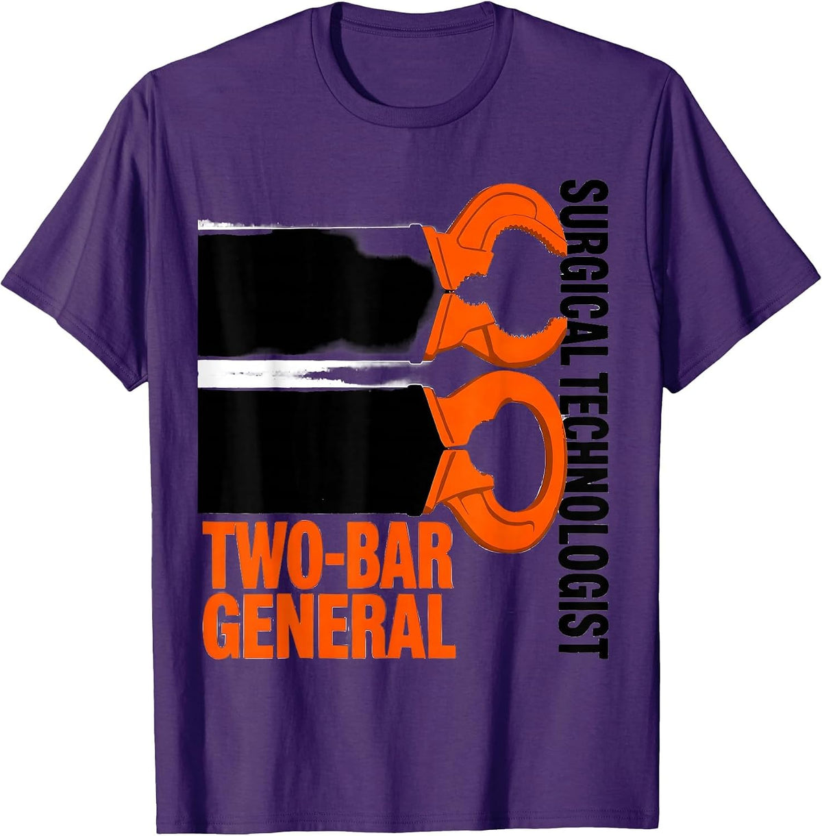 Men's Surgical Technologist Two-Bar General Brutalist Graphic T-Shirt - Purple