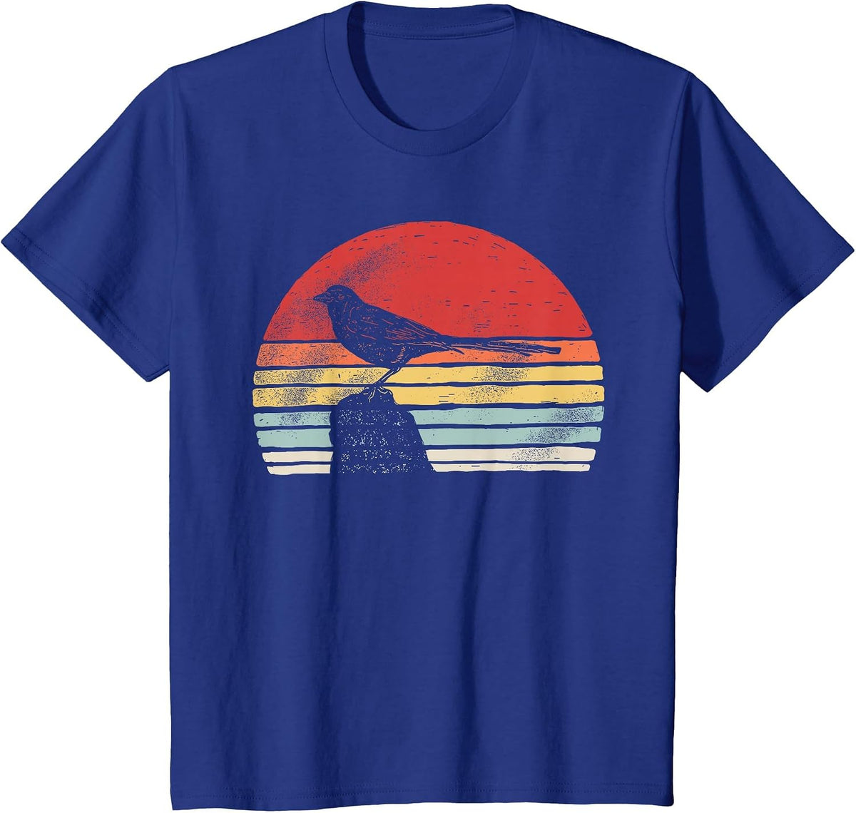Vintage Retro Magpie Bird T-Shirt - Royal Blue
