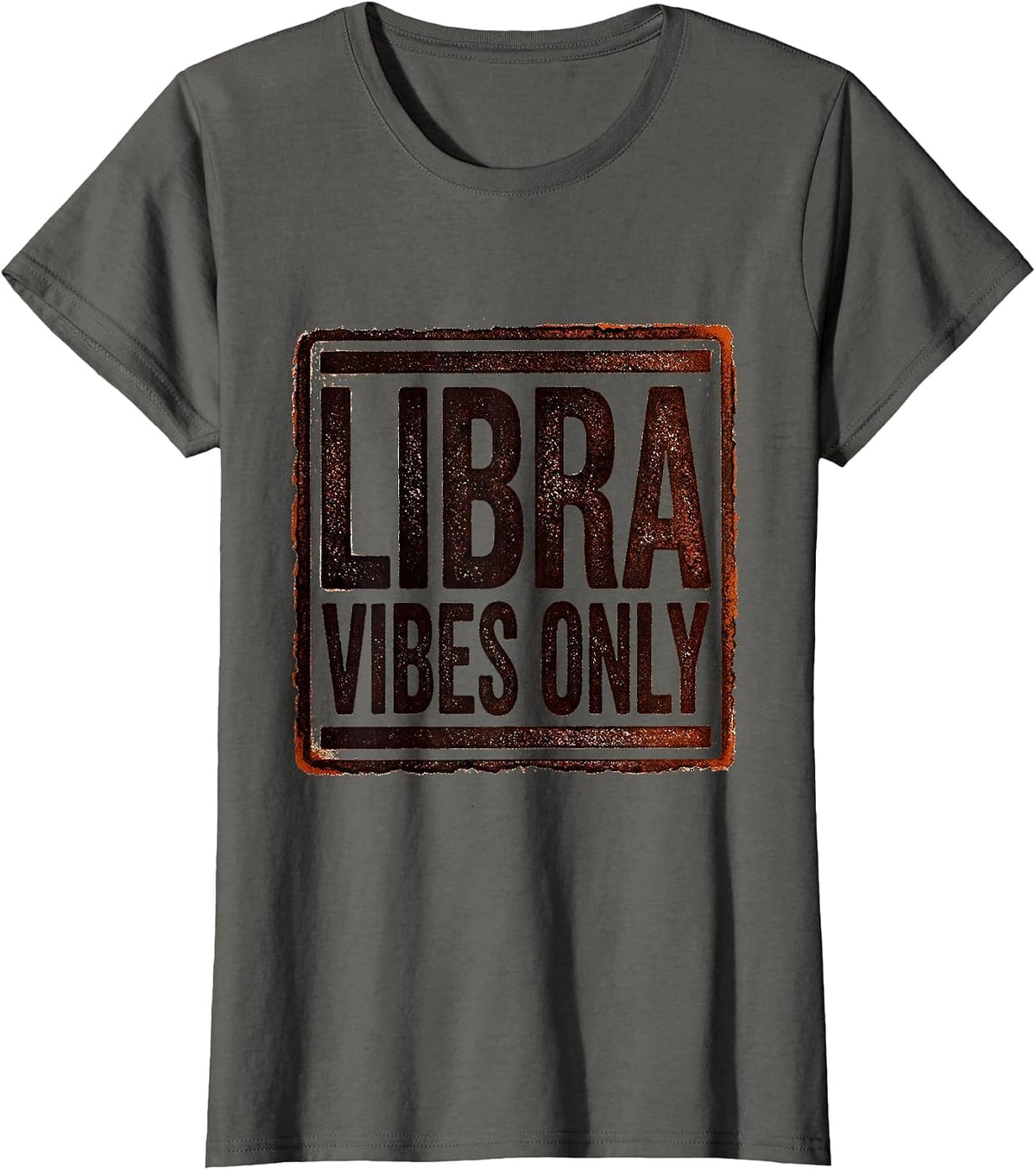 Women's Libra Vibes Only Zodiac Astrology Design T-Shirt - Asphalt Grey
