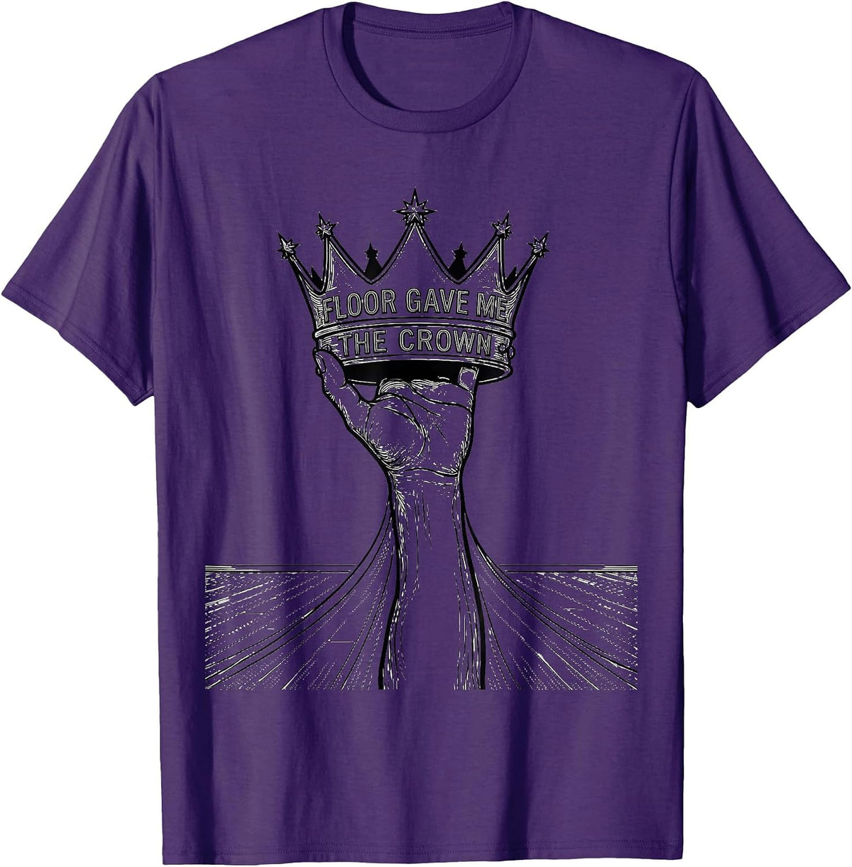 Floor Gave Me The Crown Retro Dance Queen Vintage 70s T-Shirt - Purple
