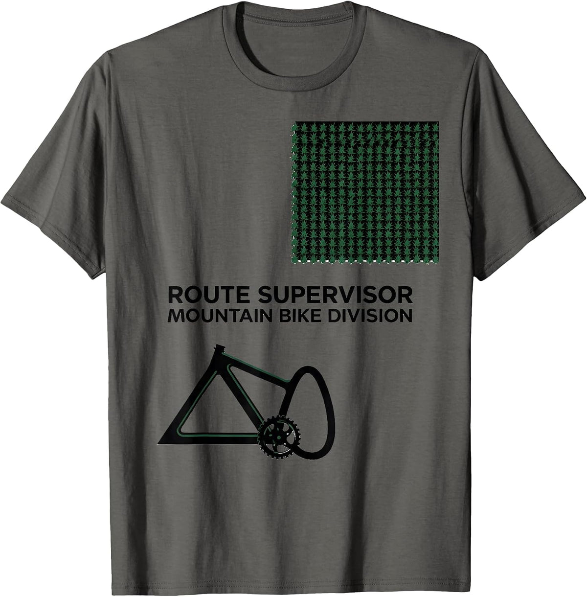 Route Supervisor Mountain Bike Division Christmas Biker T-Shirt - Asphalt Grey