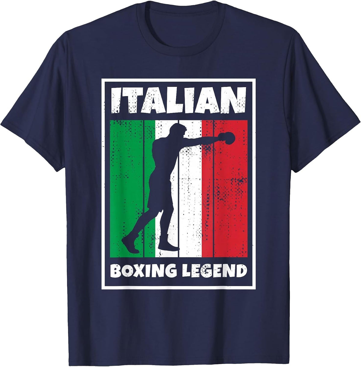 Italian Boxing Legend Italian Boxer Flag T-Shirt - Navy Blue
