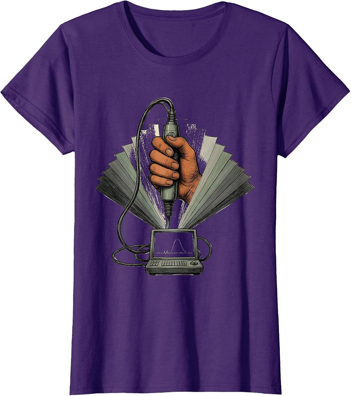 Sonographer Ultrasound Tech Pun Humor Coquette T-Shirt - Purple