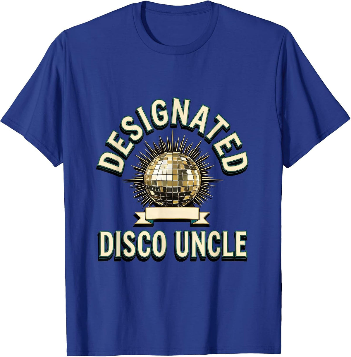Designated Disco Uncle Retro 70s Disco Party Costume T-Shirt - Royal Blue