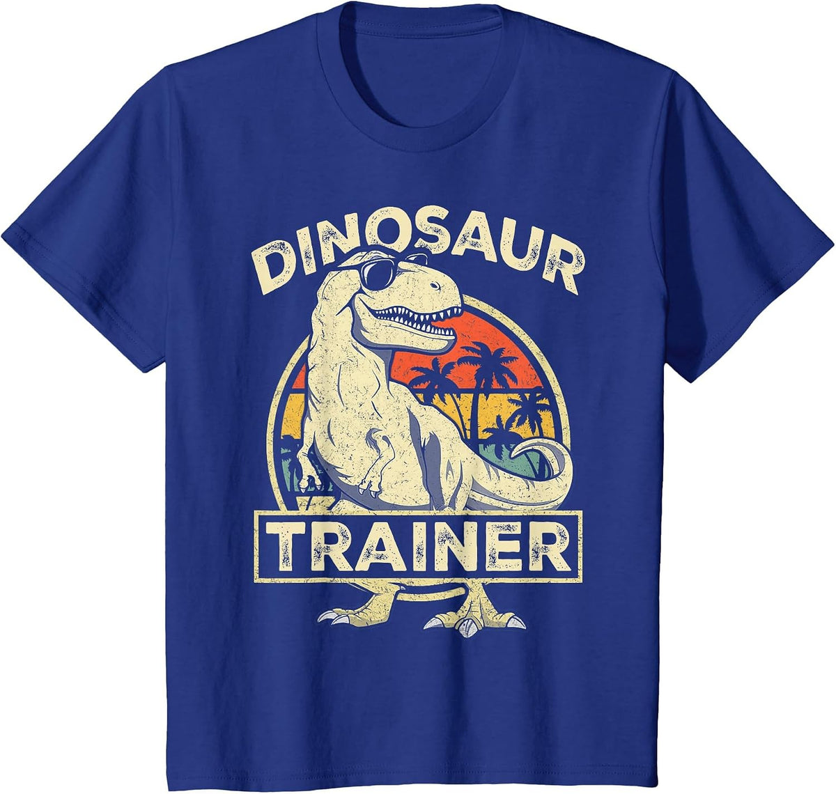 Dinosaur Trainer Halloween Costume Retro Dino Outline T-Shirt - Royal Blue