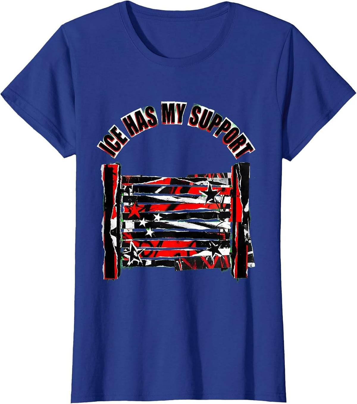 Women's ICE Has My Support Punk Metal Political Debate T-Shirt - Royal Blue