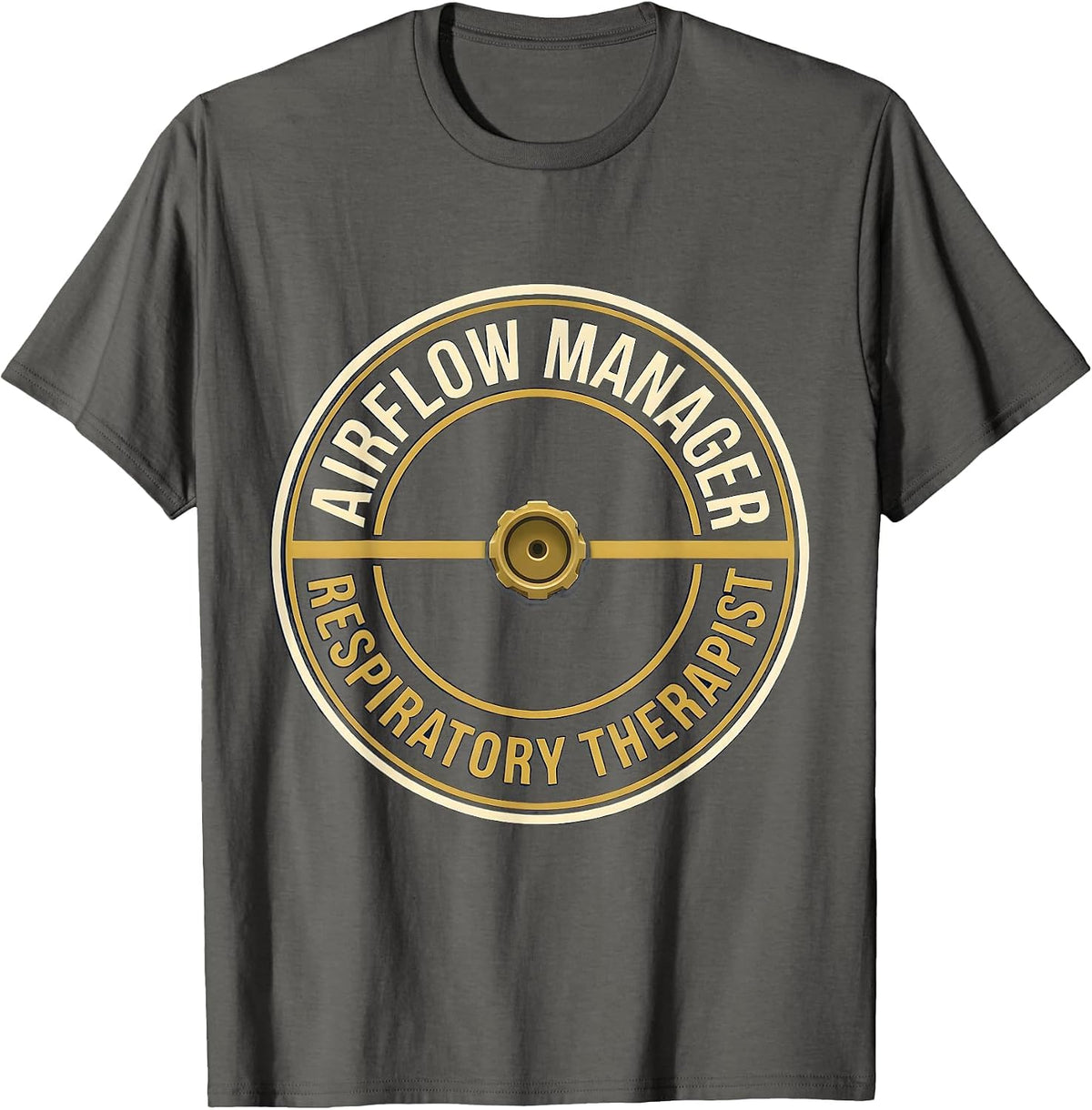 Men's Airflow Manager Respiratory Therapist Occupational Humor T-Shirt - Asphalt Grey
