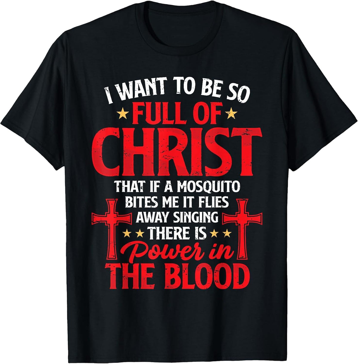 There's Power in Blood Funny Religious Christian Faith Jesus T-Shirt - Black