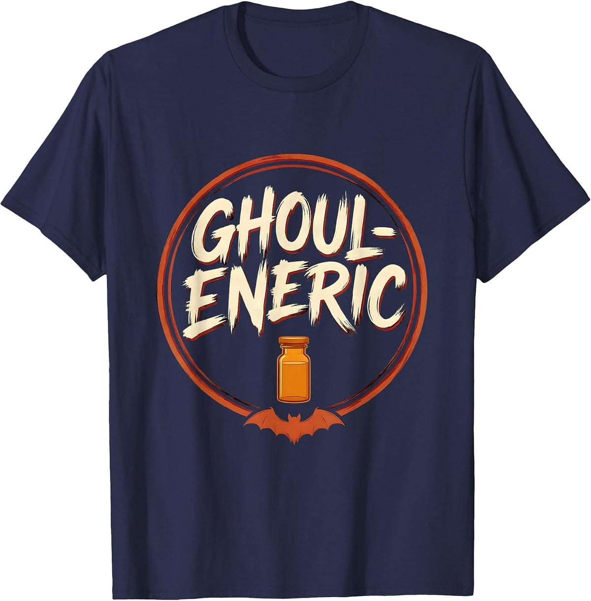 Ghoul-eneric Funny Pharmacy Tech Halloween Costume T-Shirt - Navy Blue