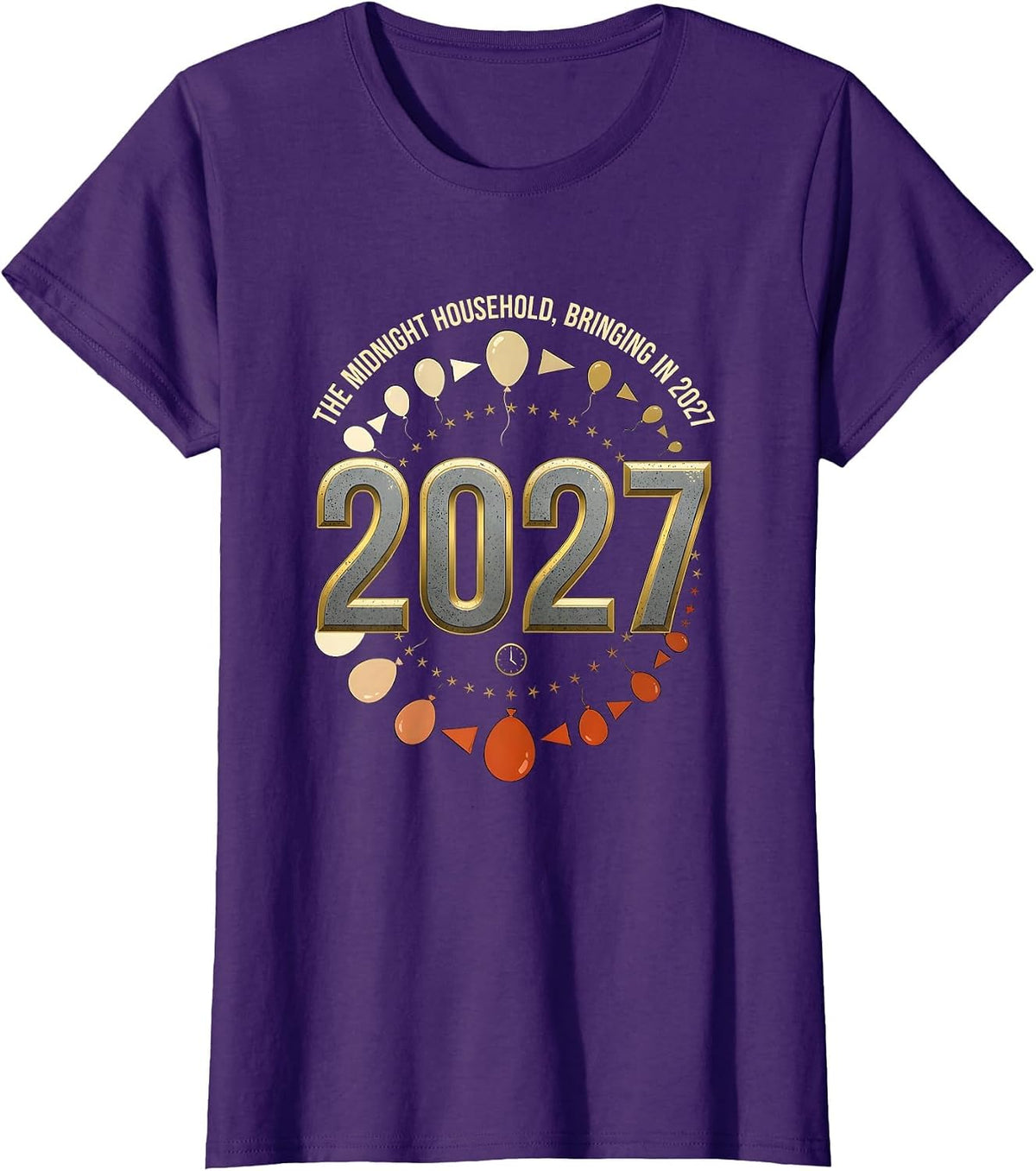 Women's The Midnight Household, Bringing In 2027 Family Matching T-Shirt - Purple