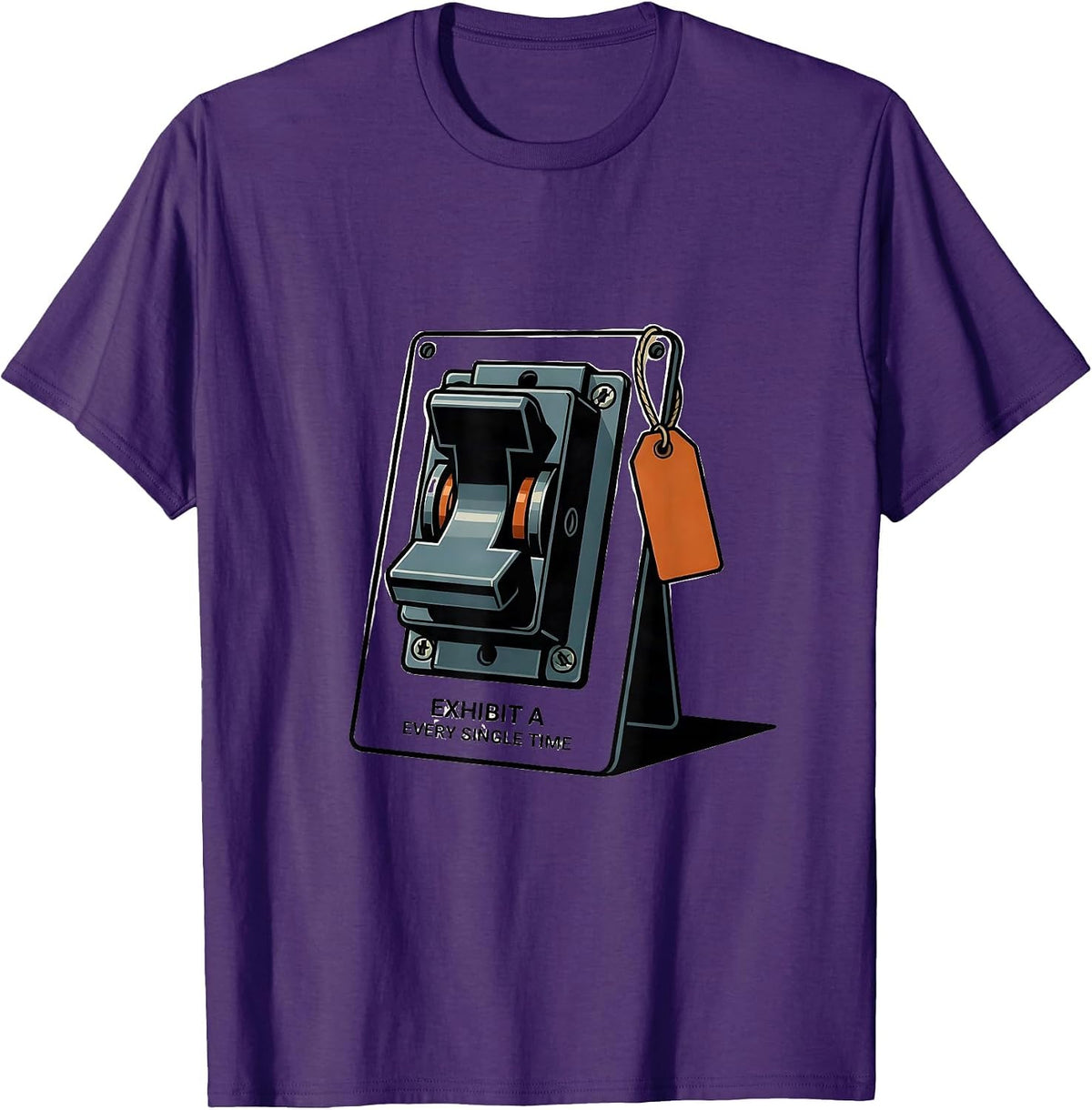 Exhibit A Every Single Time Funny Maintenance Technician T-Shirt - Purple
