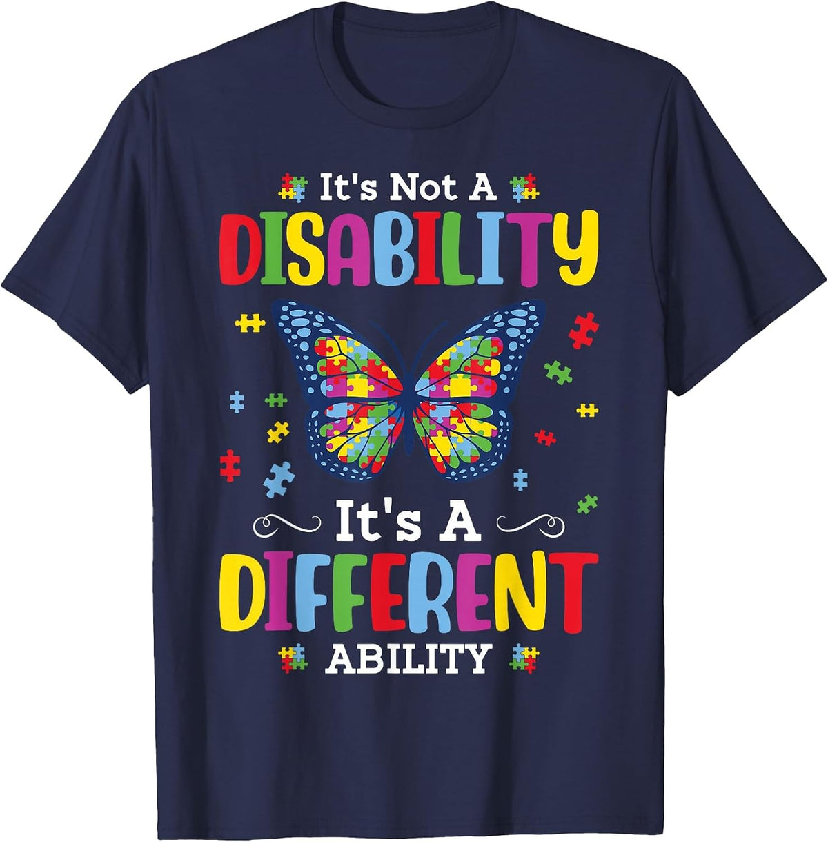 Special Paraprofessional Autism Awareness Teacher T-Shirt - Navy Blue