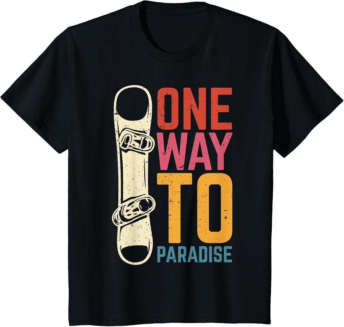 One Way to Paradise | Snowboard T-Shirt - Black