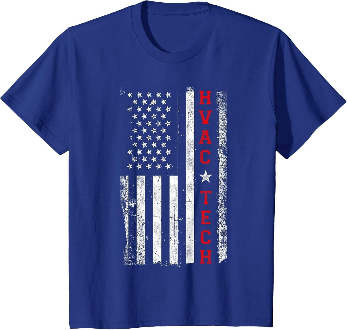 HVAC Technician Tech American Flag Vintage HVAC Technician T-Shirt - Royal Blue