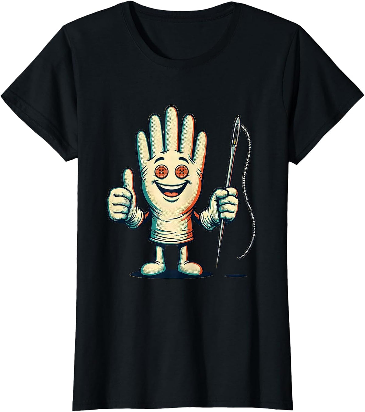 Nurse Suture Illustration Graphic Design T-Shirt - Black