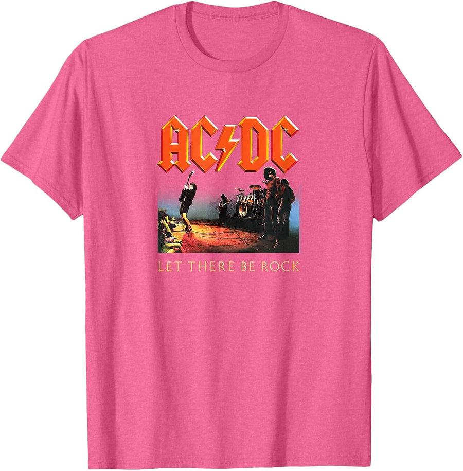 ACDC - Let There Be Rock T-Shirt - Pink Heather
