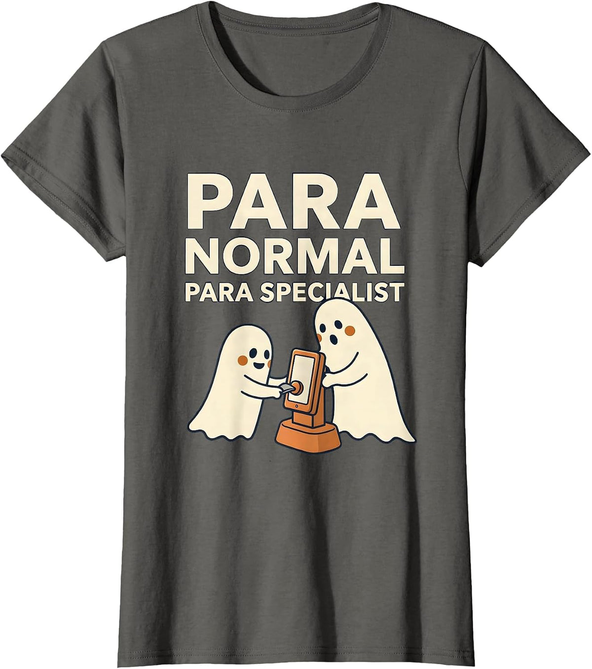 Women's Para Normal Para Specialist Funny Ghost Paraprofessional T-Shirt - Asphalt Grey