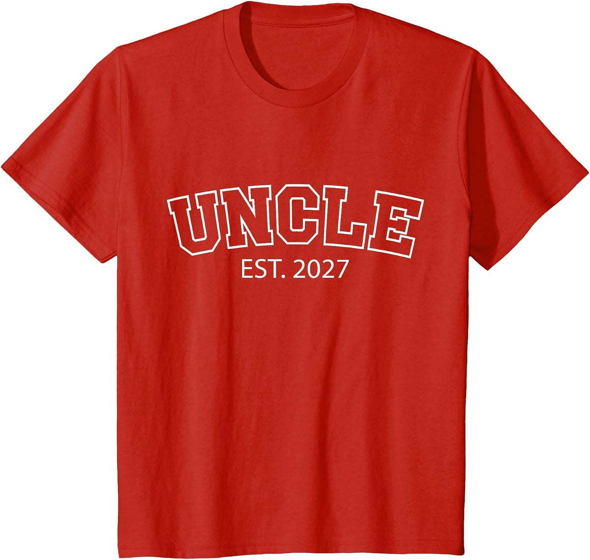 Uncle Est 2027 New Uncle Announcement Fathers Day T-Shirt - Red
