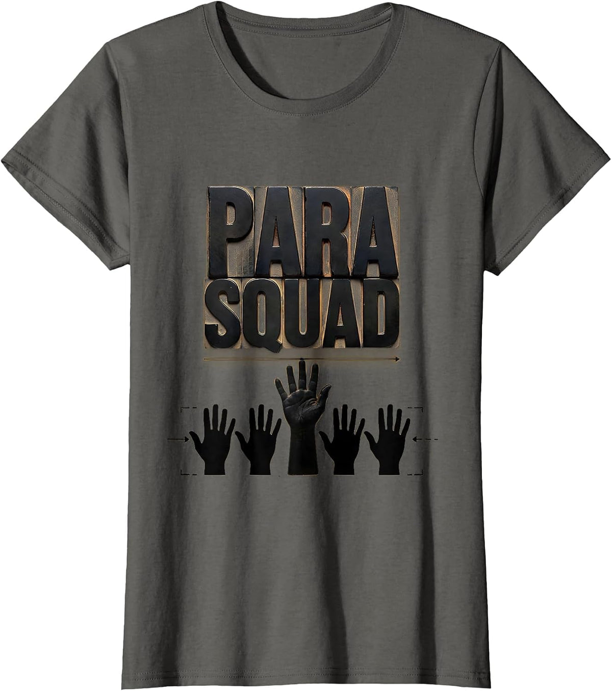 Women's Para Squad Paraprofessional Teacher Aide Appreciation Gift T-Shirt - Asphalt Grey