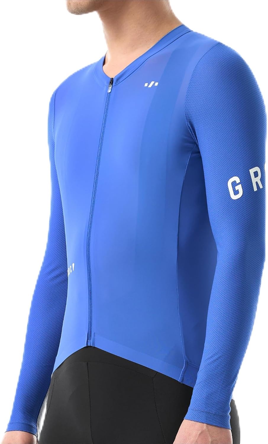 GRC Men's Cycling Jersey Long Sleeve 3+1 Pockets (Size Up) - Stellar Blue