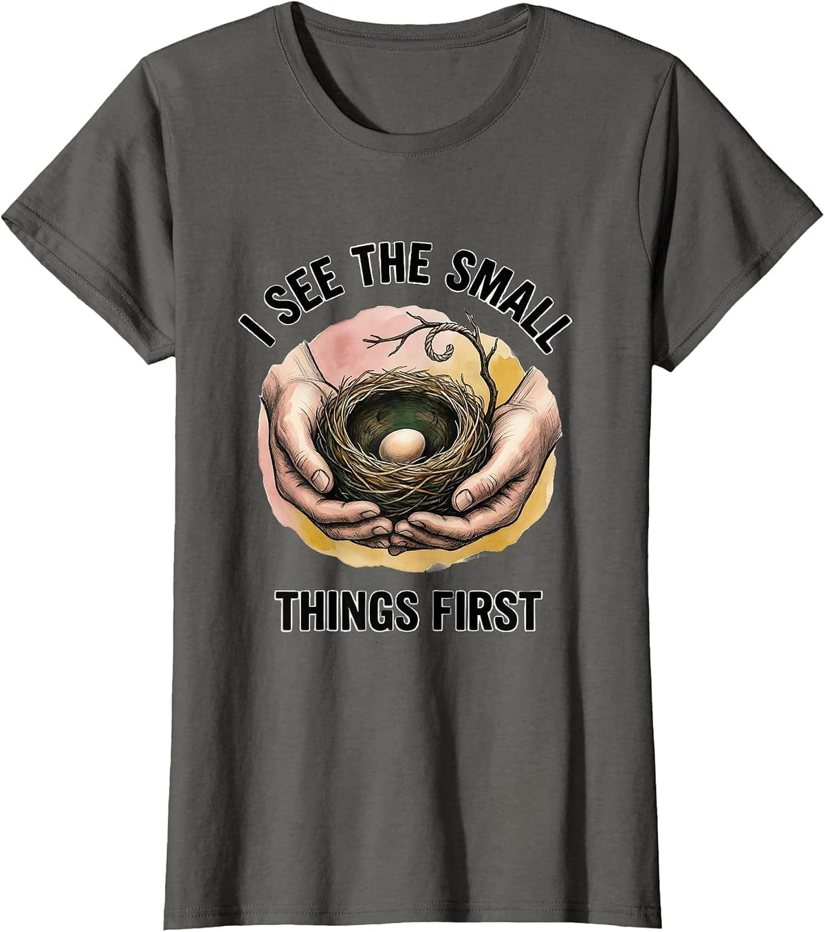 Women's I See The Small Things First Funny Sonographer Ultrasound T-Shirt - Asphalt Grey