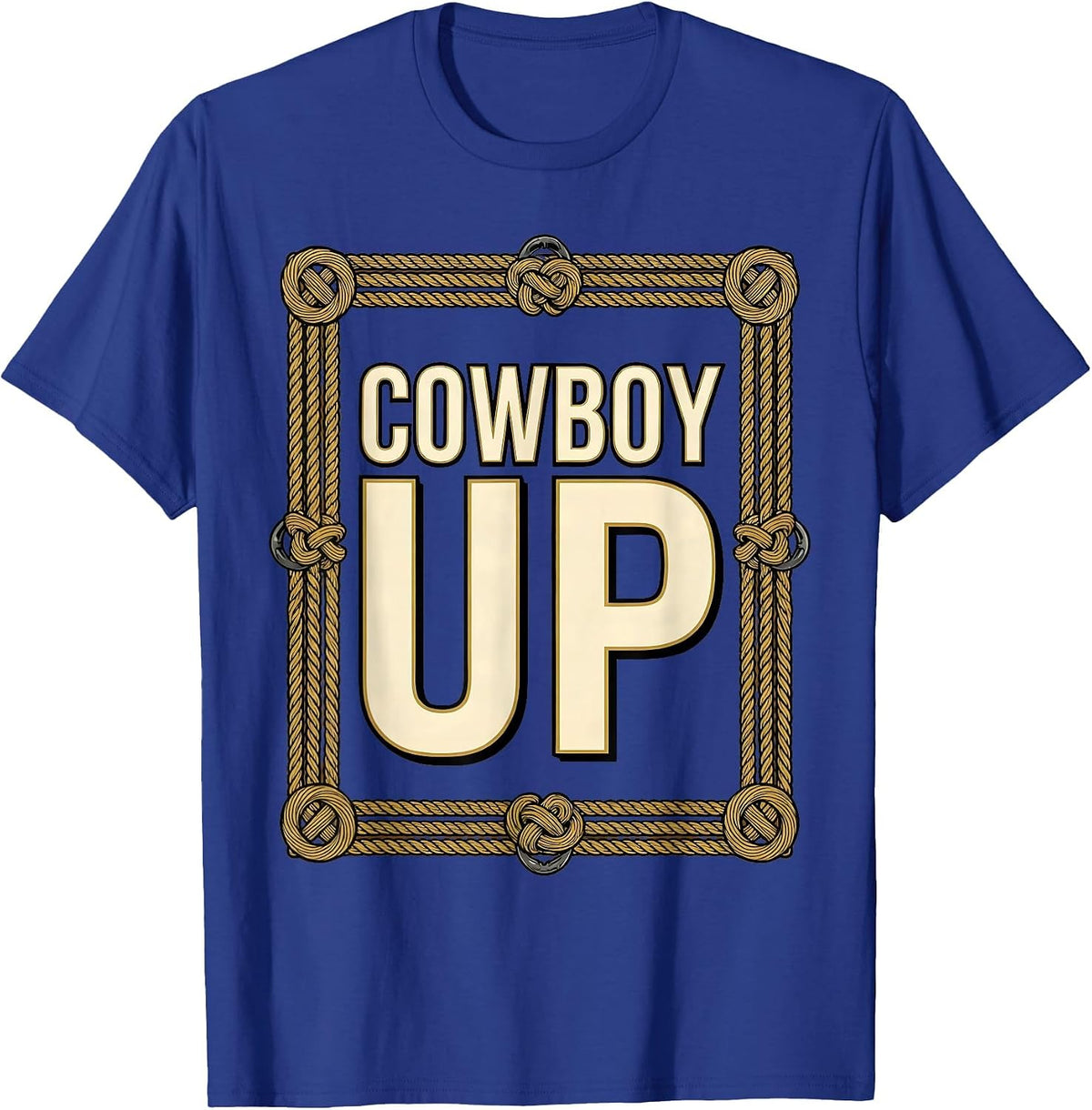 Men's Cowboy Up Western Rodeo Graphic Design T-Shirt - Royal Blue