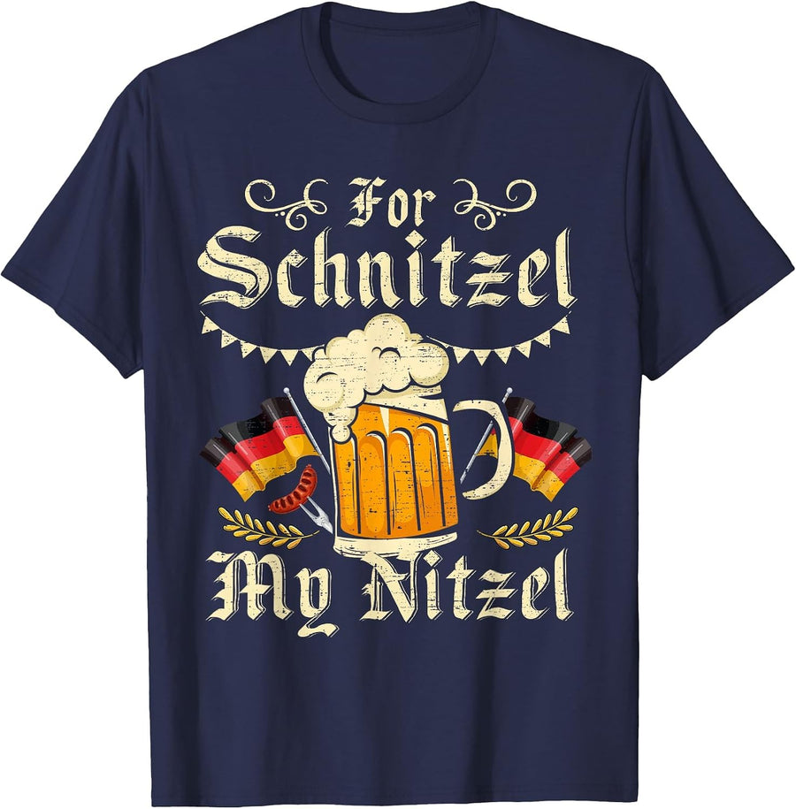 for Schnitzel My Nitzel Funny Oktoberfest T-Shirt - Navy Blue