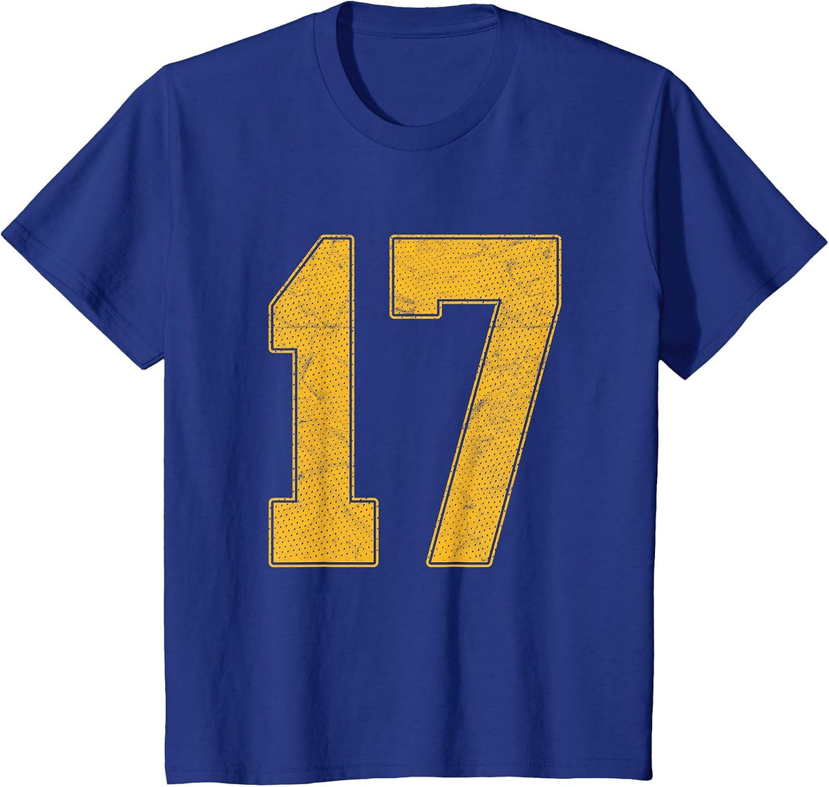 Number 17 Numbered Uniform Sports Team Jersey 17th Birthday T-Shirt - Royal Blue