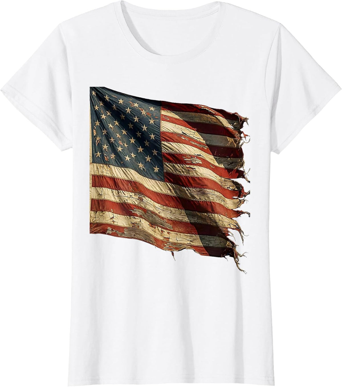 Veteran Saluting American Flag Patriotic Design T-Shirt - White