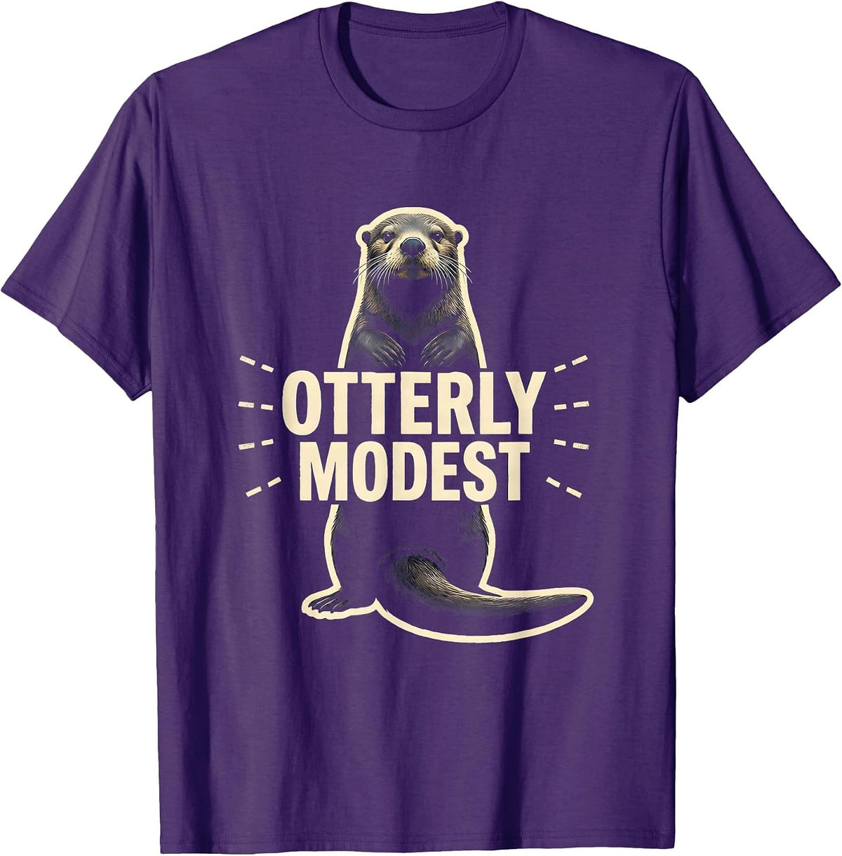 Men's Otterly Modest Funny Otter Lover Pun Humor Gift T-Shirt - Purple