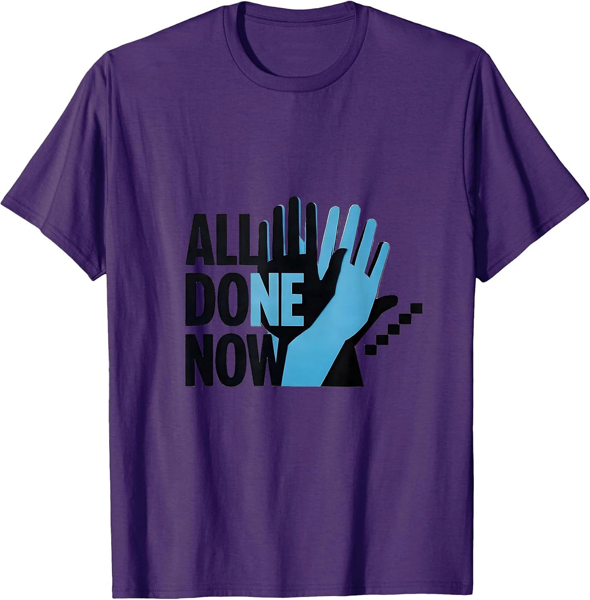 Men's All Done Now Minimalist ASL Sign Language Teacher Classroom T-Shirt - Purple