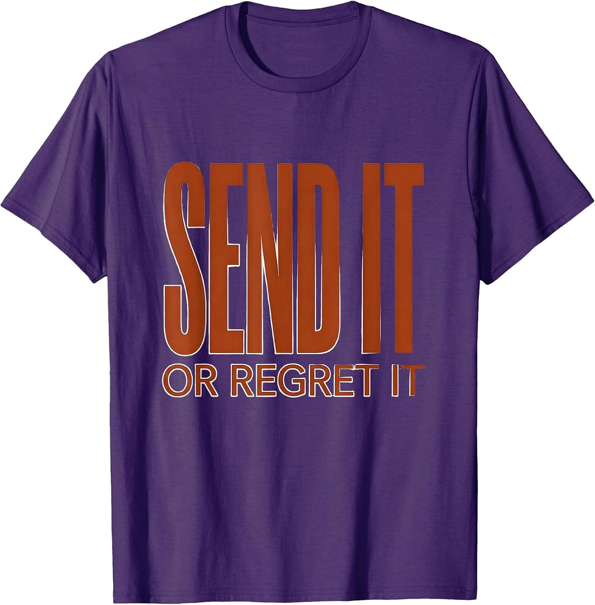 Send It or Regret It Mountain Bike Design T-Shirt - Purple