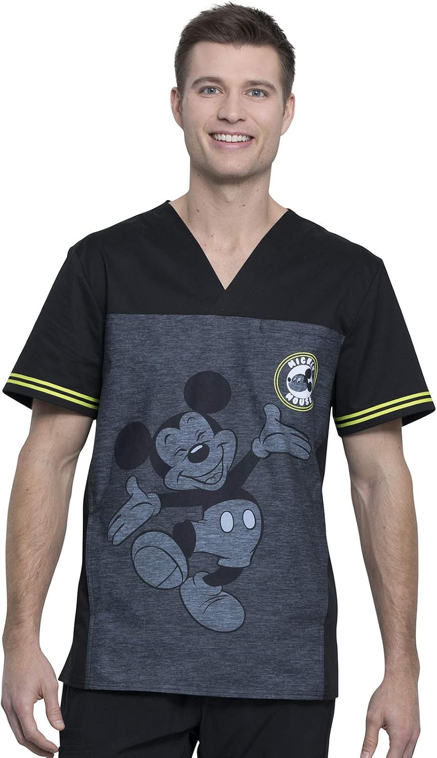 Tooniforms Men Scrubs Top V-Neck Contrast Sleeve Detail - Be Yourself