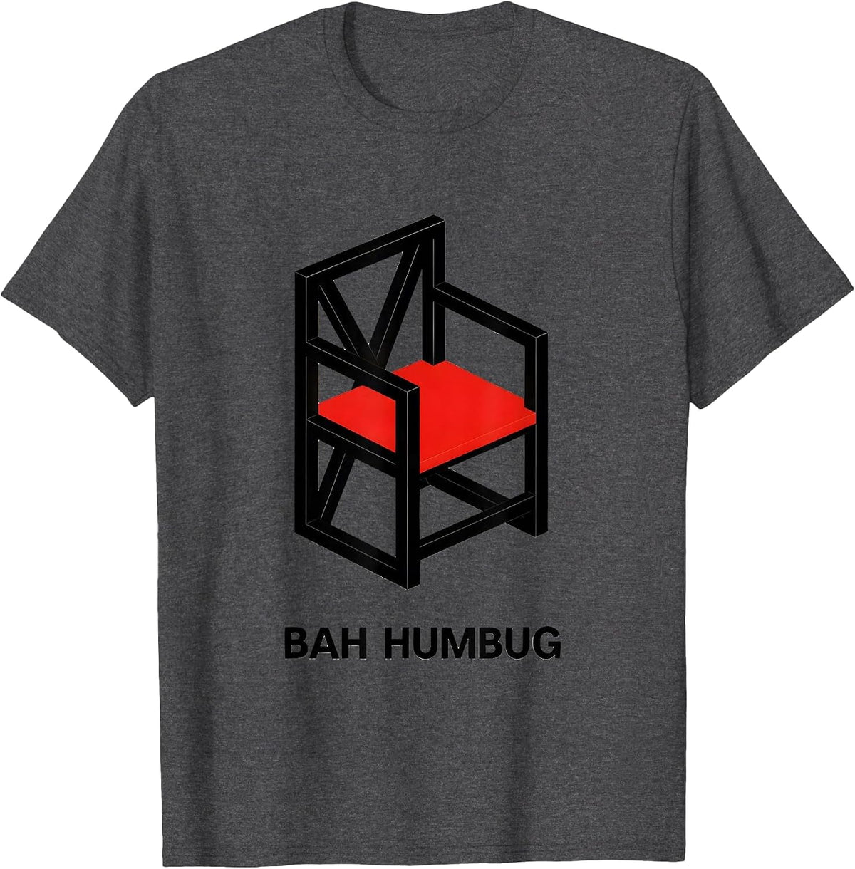 Bah Humbug Vintage Christmas Carol Scrooge Funny Holiday T-Shirt - Dark Heather Grey