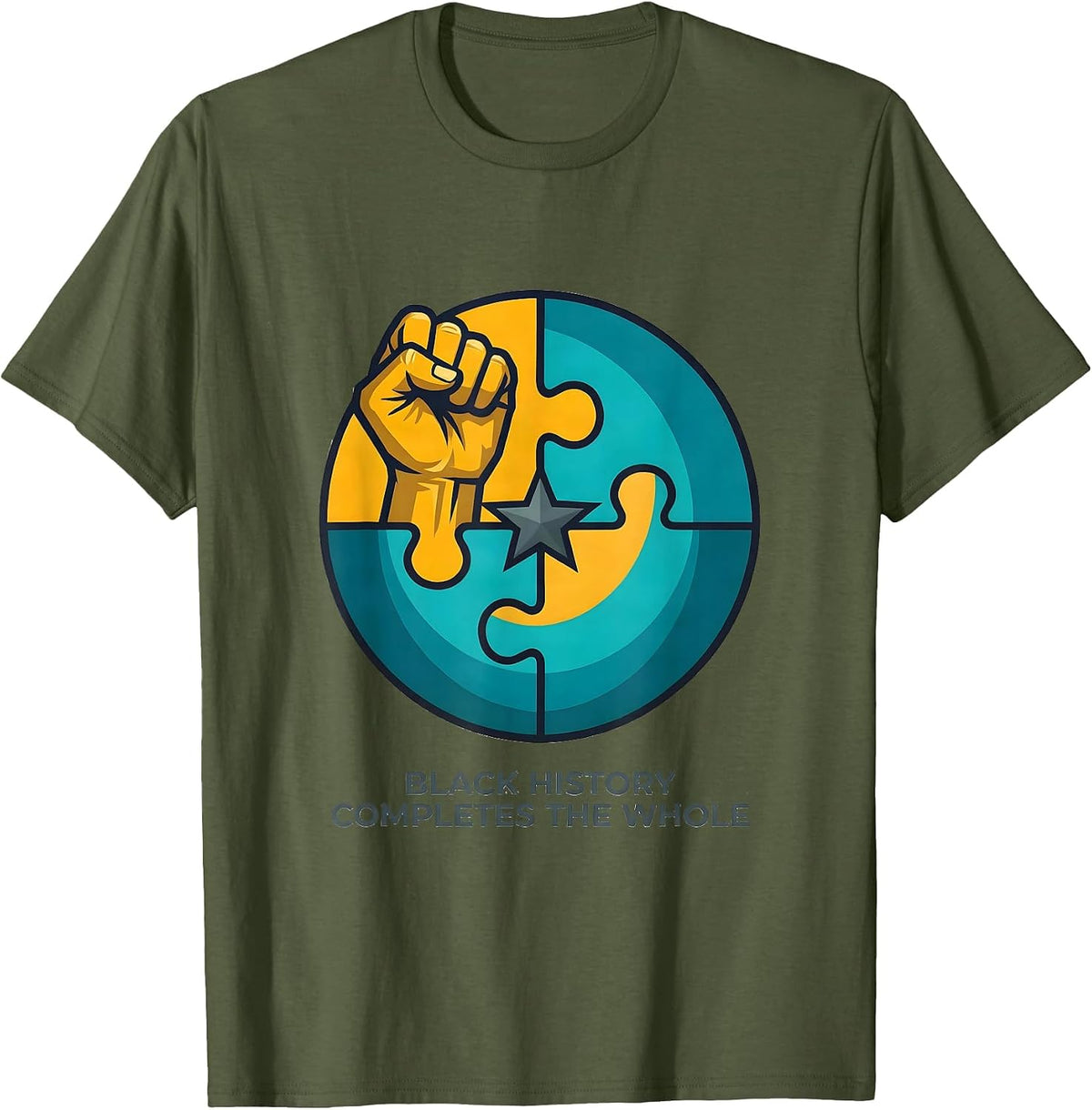 Men's Black History Completes The Whole Equality Greater T-Shirt - Olive Green