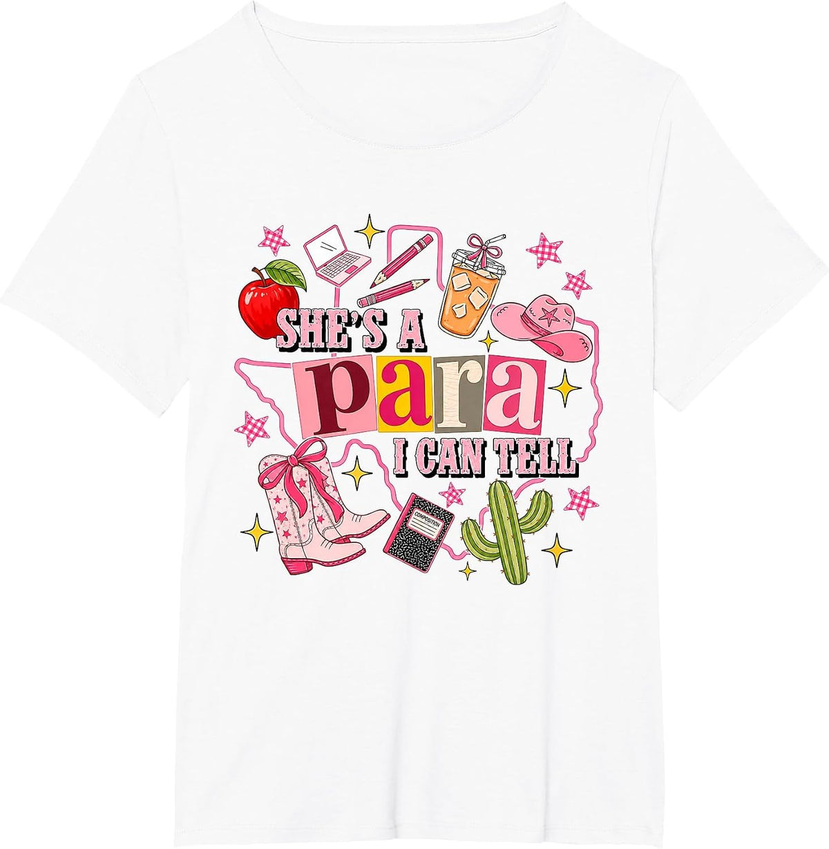 Shes A para I Can Tell Funny Paraprofessional Design T-Shirt - White