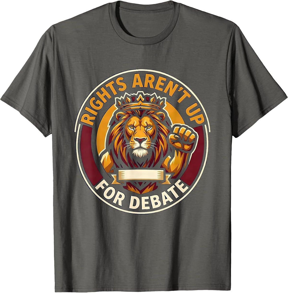 Rights Aren't Up for Debate Human Rights Design T-Shirt - Asphalt Grey
