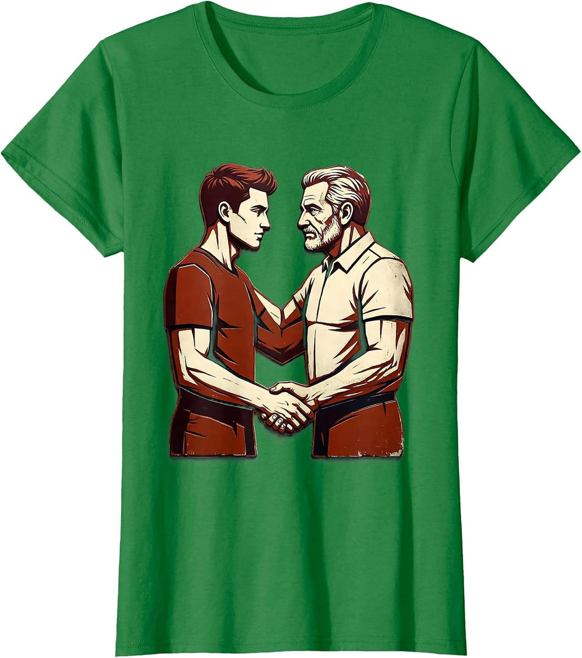 Women's Son In Law Favorite Child Handshake Illustration T-Shirt - Kelly Green