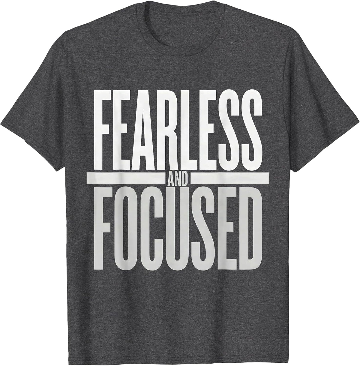 Men's Fearless and Focused Do It Lady Empowerment Design T-Shirt - Dark Heather Grey