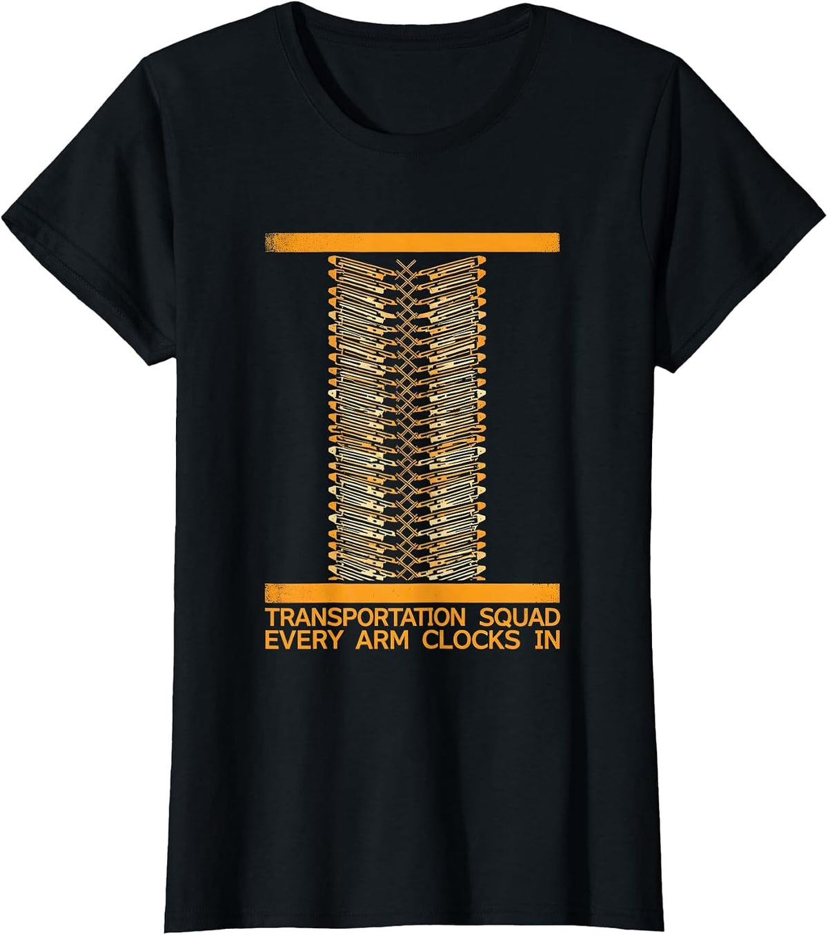 Women's Transportation Squad Every Arm Clocks In School Bus Driver T-Shirt - Black