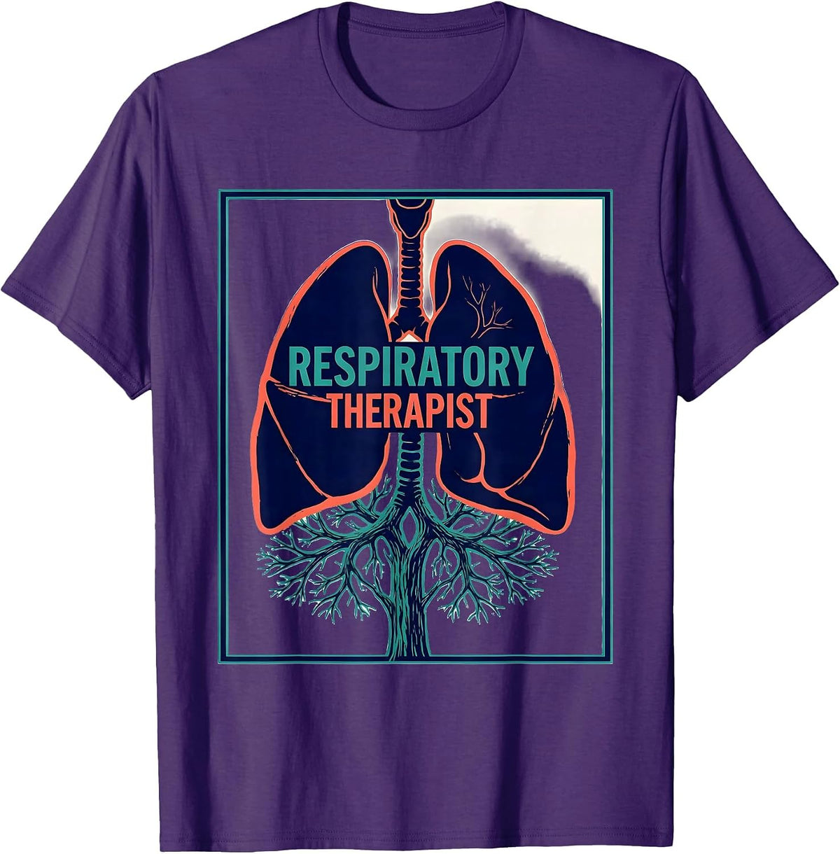 Men's Respiratory Therapist Screenprint Pulmonology RT Graduation T-Shirt - Purple