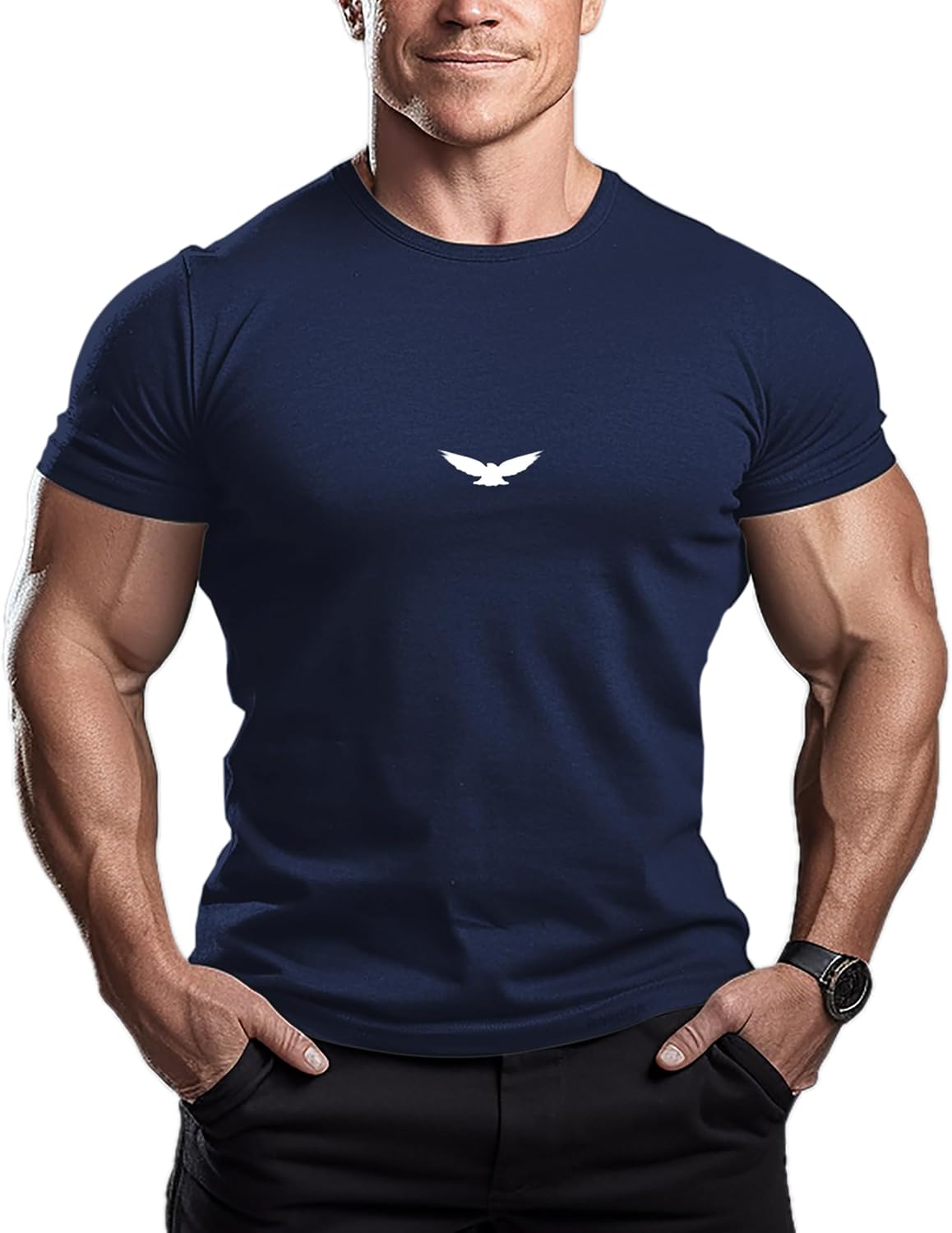 ReedCA Men's Eagle T-Shirt - Navy