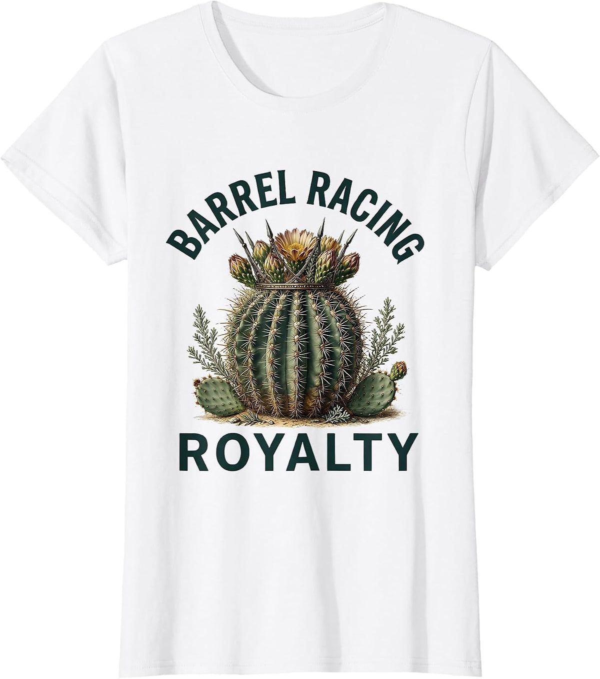 Barrel Racing Royalty Rodeo Design T-Shirt - White