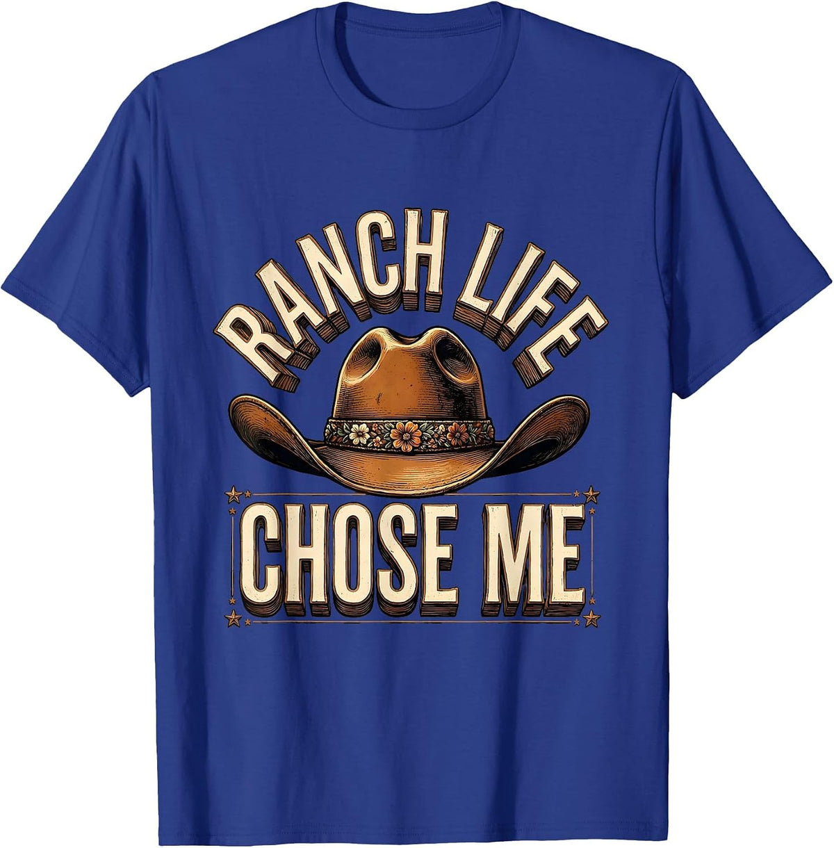 Ranch Life Chose Me Girls Western Design T-Shirt - Royal Blue