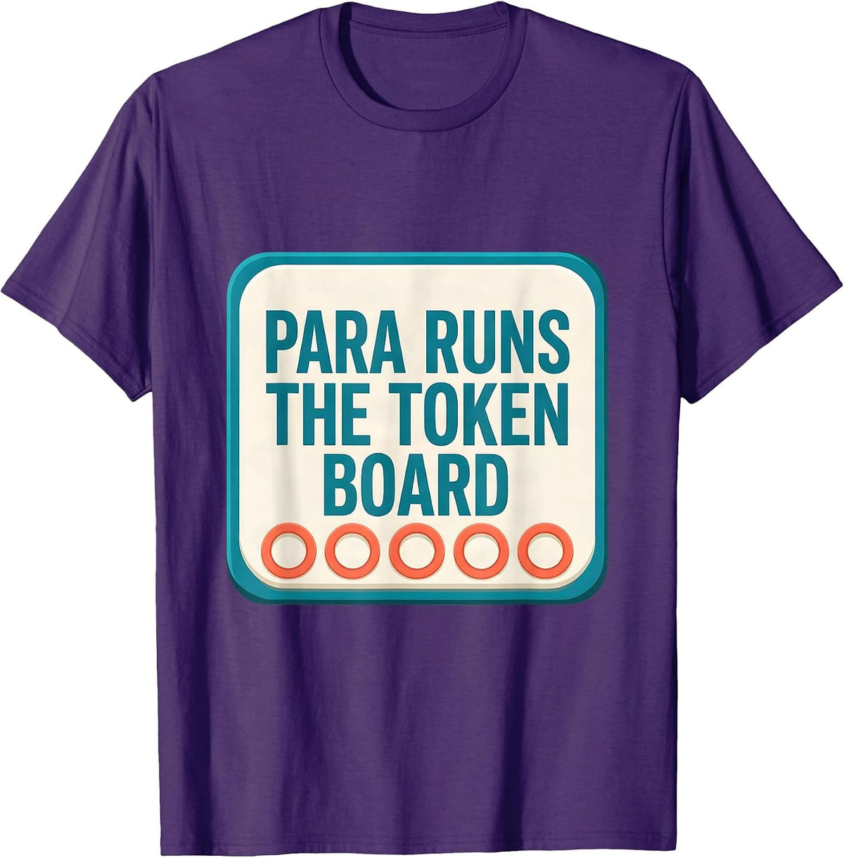 PARA Runs The Token Board Funny Paraprofessional T-Shirt - Purple