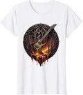 Women's Molten Guitar Strings Metal Music Graphic T-Shirt - White