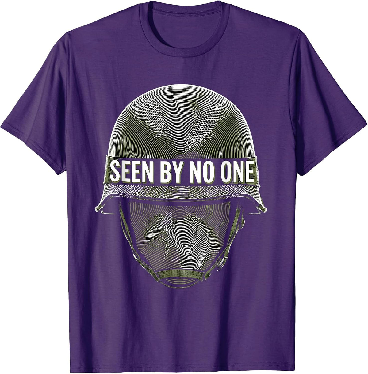 Seen By No One Camouflage Stealth Design T-Shirt - Purple