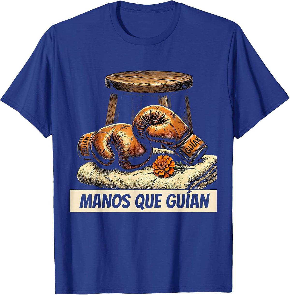 Men's Manos Que Guían Comic Book Día de los Muertos Boxing T-Shirt - Royal Blue