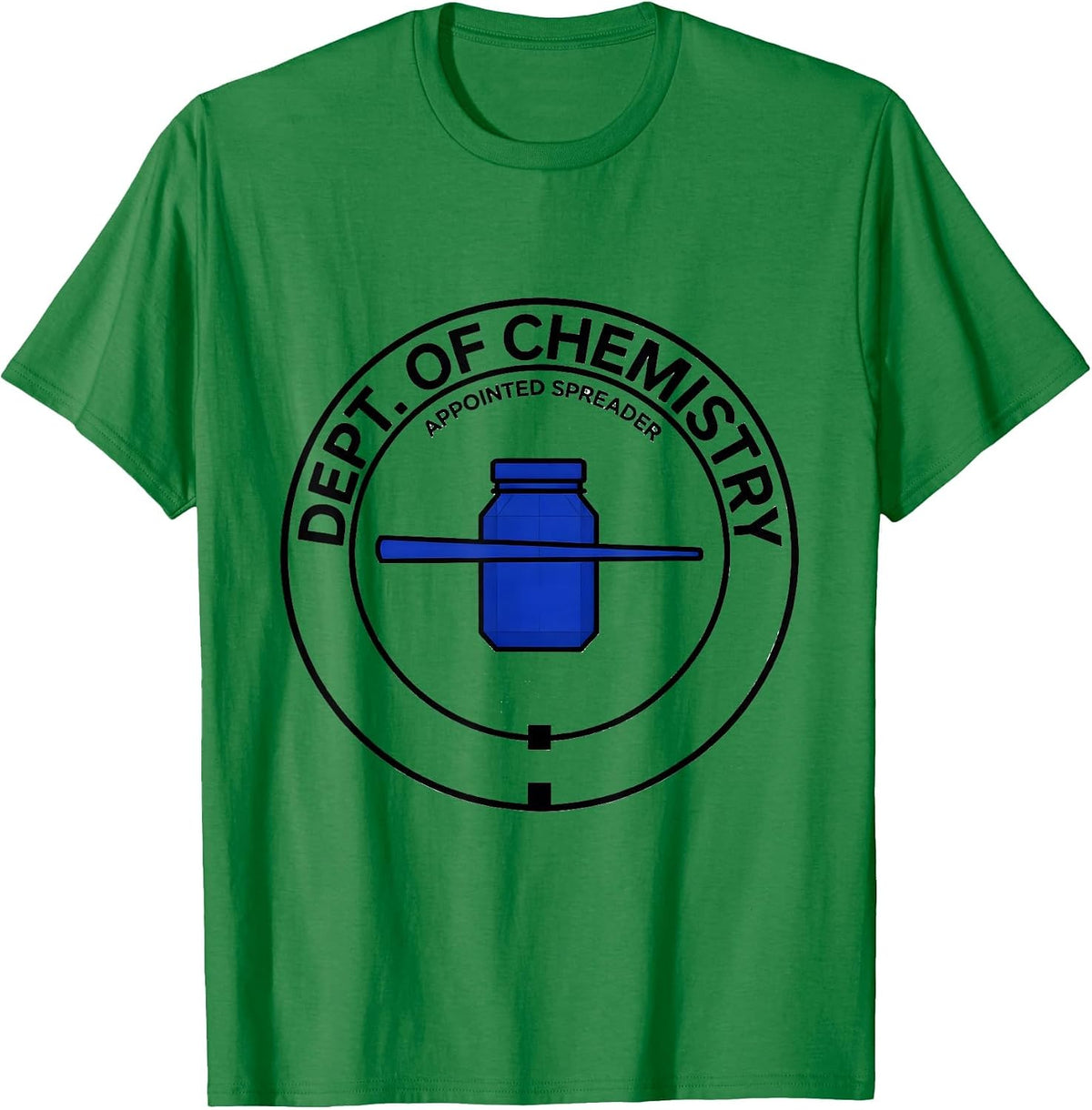 Men's Dept. of Chemistry Appointed Spreader Science Teacher T-Shirt - Kelly Green